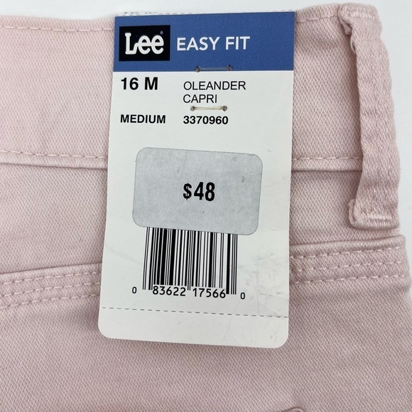 NWT Lee Easy Fit Pastel Pink Capri Pants Size 16 - Picture 7 of 8